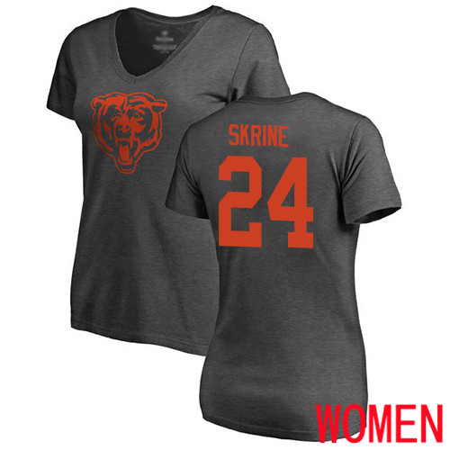 Chicago Bears Ash Women Buster Skrine One Color NFL Football #24 T Shirt->nfl t-shirts->Sports Accessory
